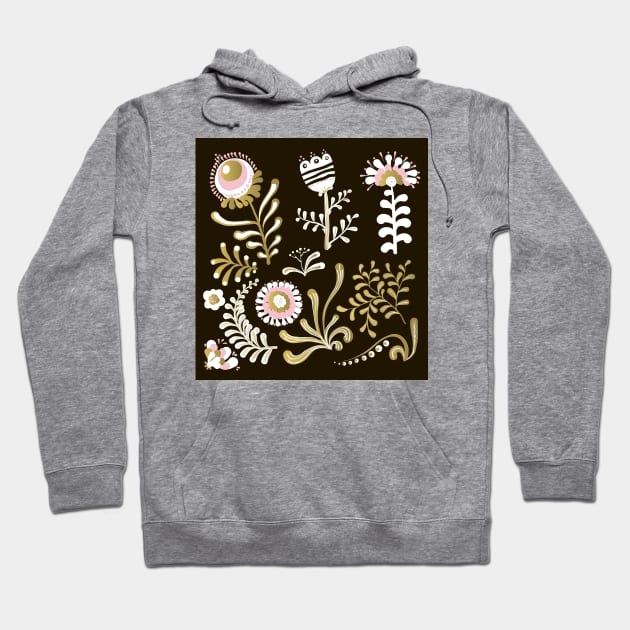 Elegance Seamless pattern with flowers, vector floral illustration in vintage style Hoodie by Olga Berlet